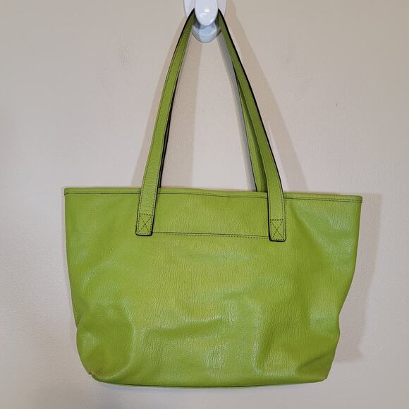 Michael Kors Jet Set Tote Bag Apple Green Leather Snap Closure Shopping Work - Picture 2 of 16